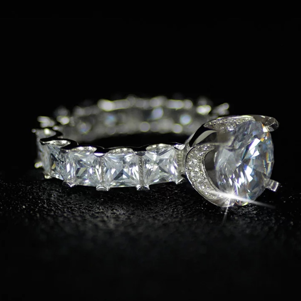 NEW 925 STERLING SILVER DIAMOND ENGAGEMENT RING - Picture 6 of 6